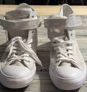 Stylish Cream High-Top Sneakers